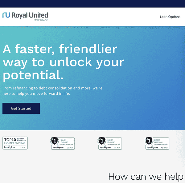 Royal United Mortgage website screenshot